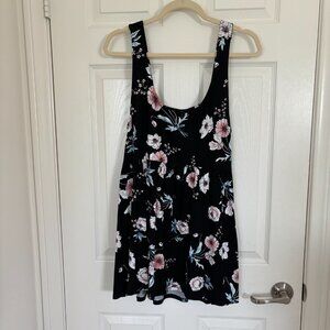 TORRID Black Garden Print Babydoll Tank Top - SIZE 1
